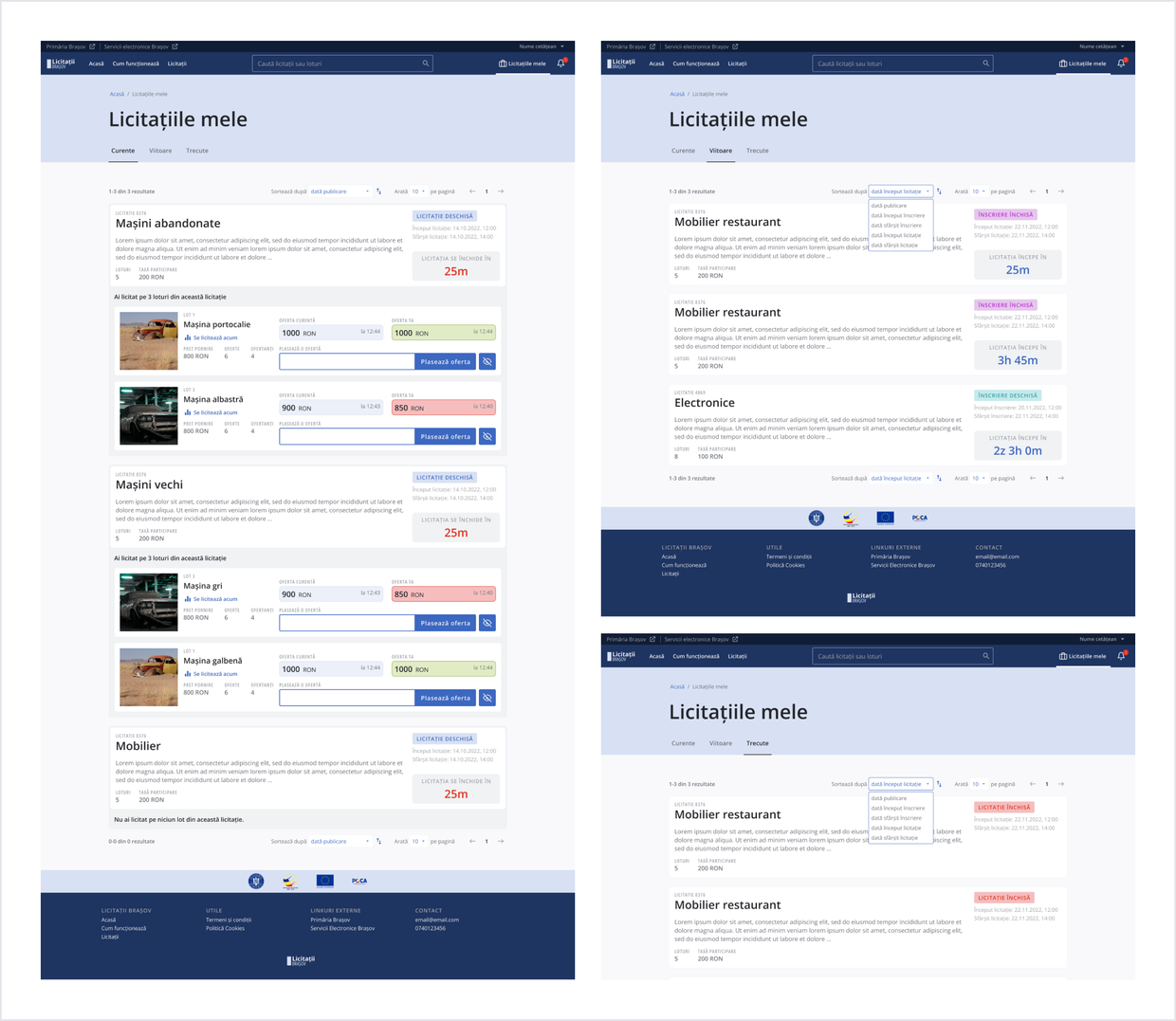 Bidder's 'My
        auctions' page