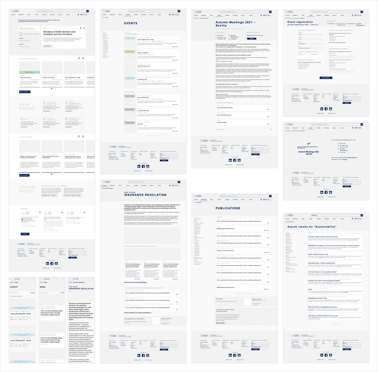 Wireframes selection