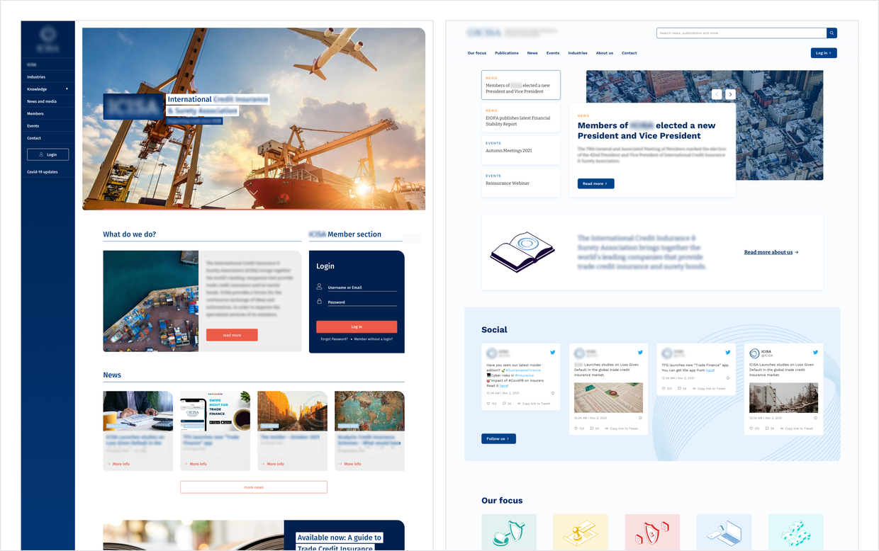 Before and after homepage